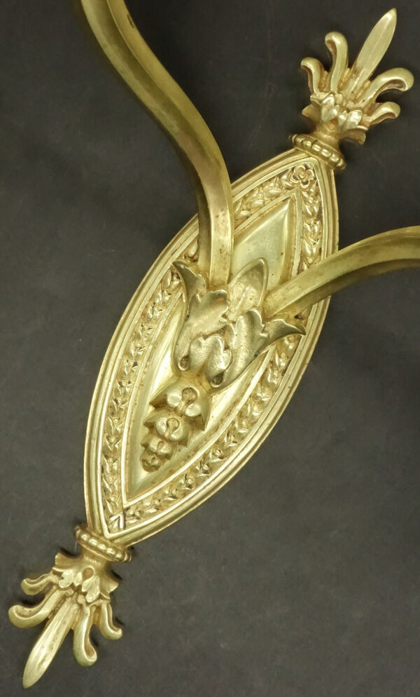 Paire d'appliques aux palmettes style Restauration début 1900