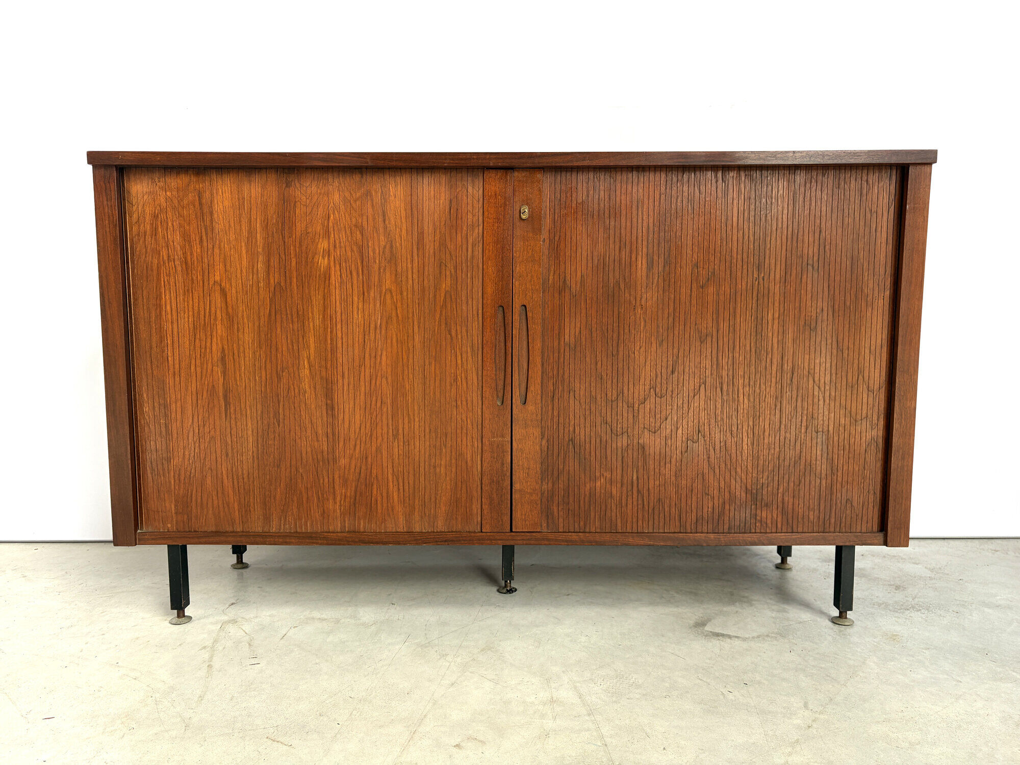 Mid century tambour door cabinet, 1960s