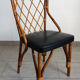 Pair of rattan and black skai bamboo chairs, 60s
