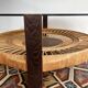 Table basse en verre fumé et rotin