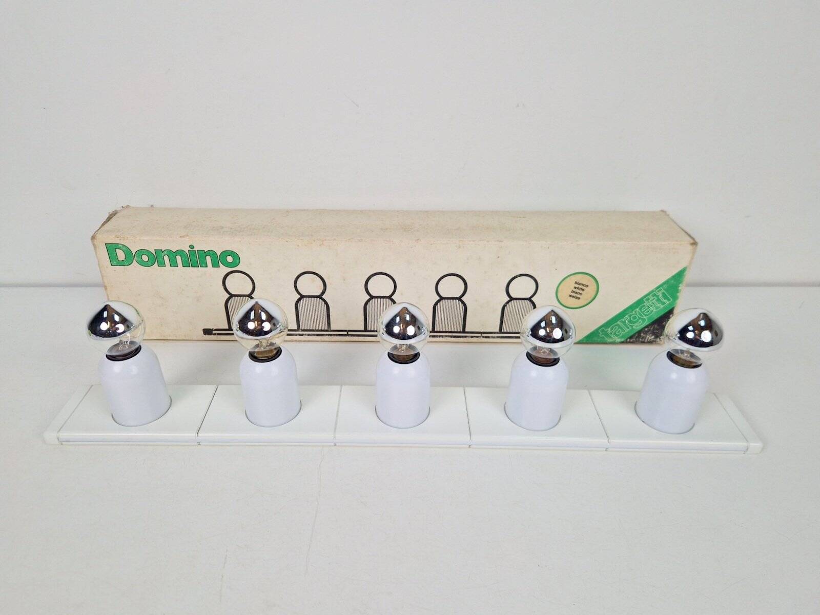 Vintage Space Age Domino Wall Lamp in White from Targetti Sarkey, 1970s