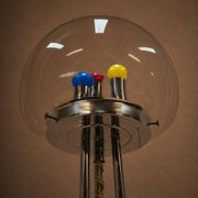 Vintage Italian Space Age floor lamp chrome and glass (70s)