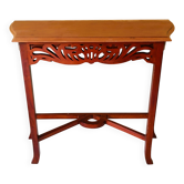 Console en tek sculptée