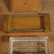 Butter dish in molded glass wood inox art deco