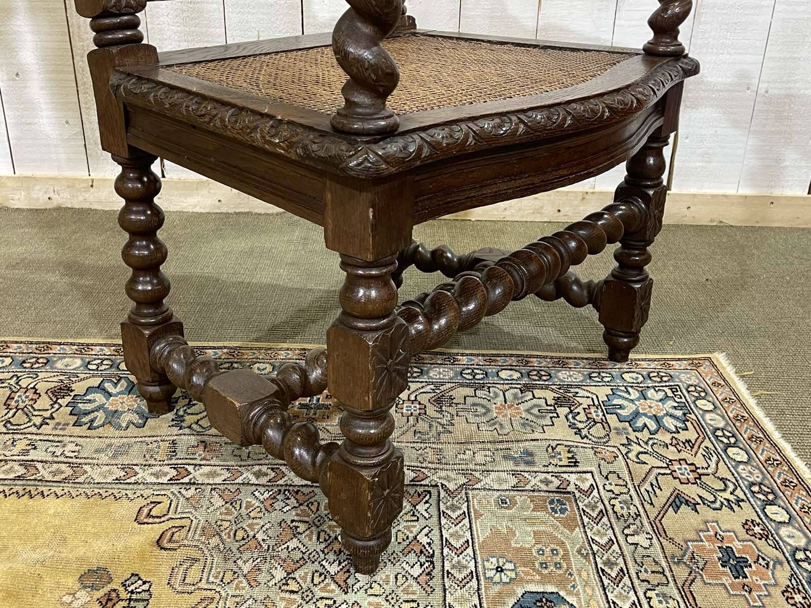 Louis XIII style armchair in oak - early 20th century