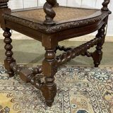 Louis XIII style armchair in oak - early 20th century