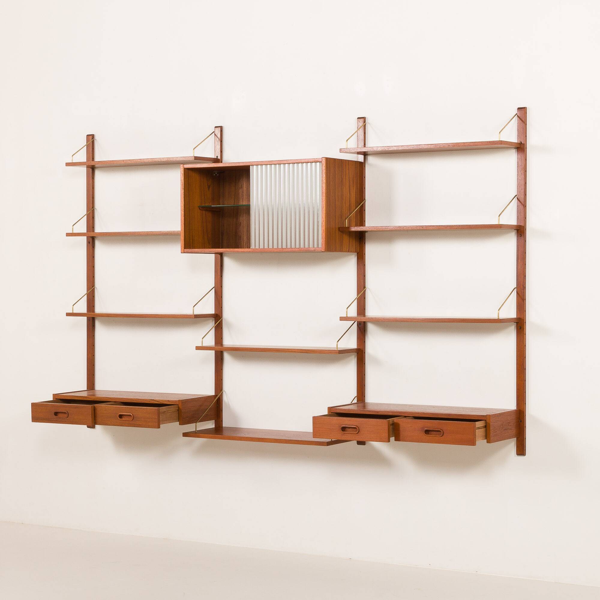 Mid century modern teak wall unit