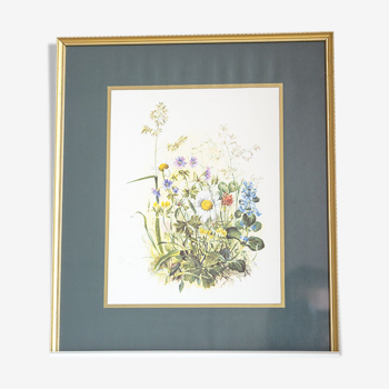 Frame with reproduction of country bouquet