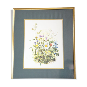 Frame with reproduction of country bouquet