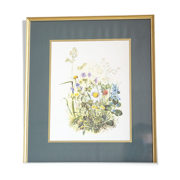Frame with reproduction of country bouquet