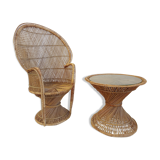 armchair "Emanuelle" and its rattan table