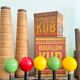 Patère murale boule en bois vintage