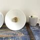 Set of two electrified white opaline wall lamps to nine