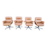 4 fauteuisl cuir design 70's Sitag