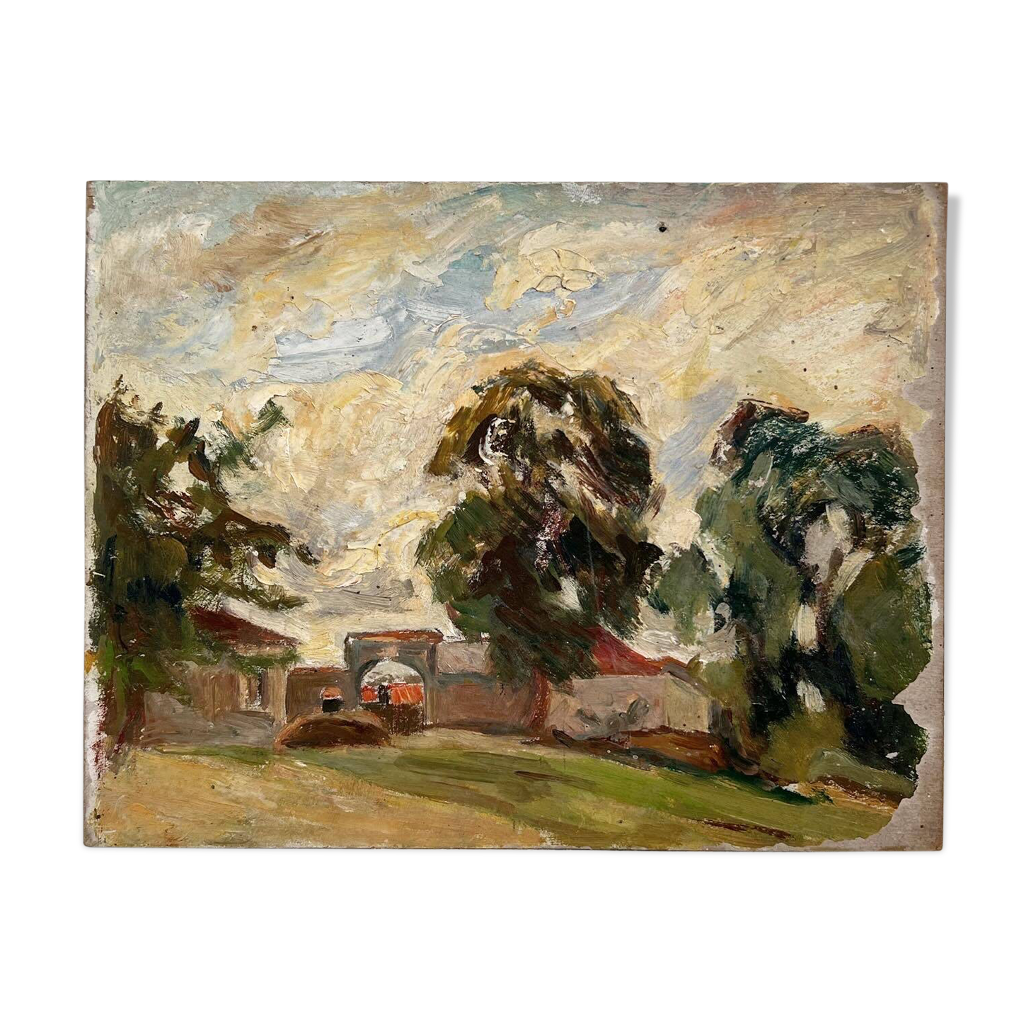 Peinture d’un village de campagne française