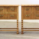 Tables de chevet danoises en chêne, signées Henning Kjærnulf, années 1960