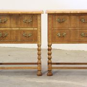 Vintage Danish modern oak nightstands by Henning Kjærnulf, 1960s, set of 2