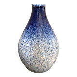 Blue and white speckled vase
