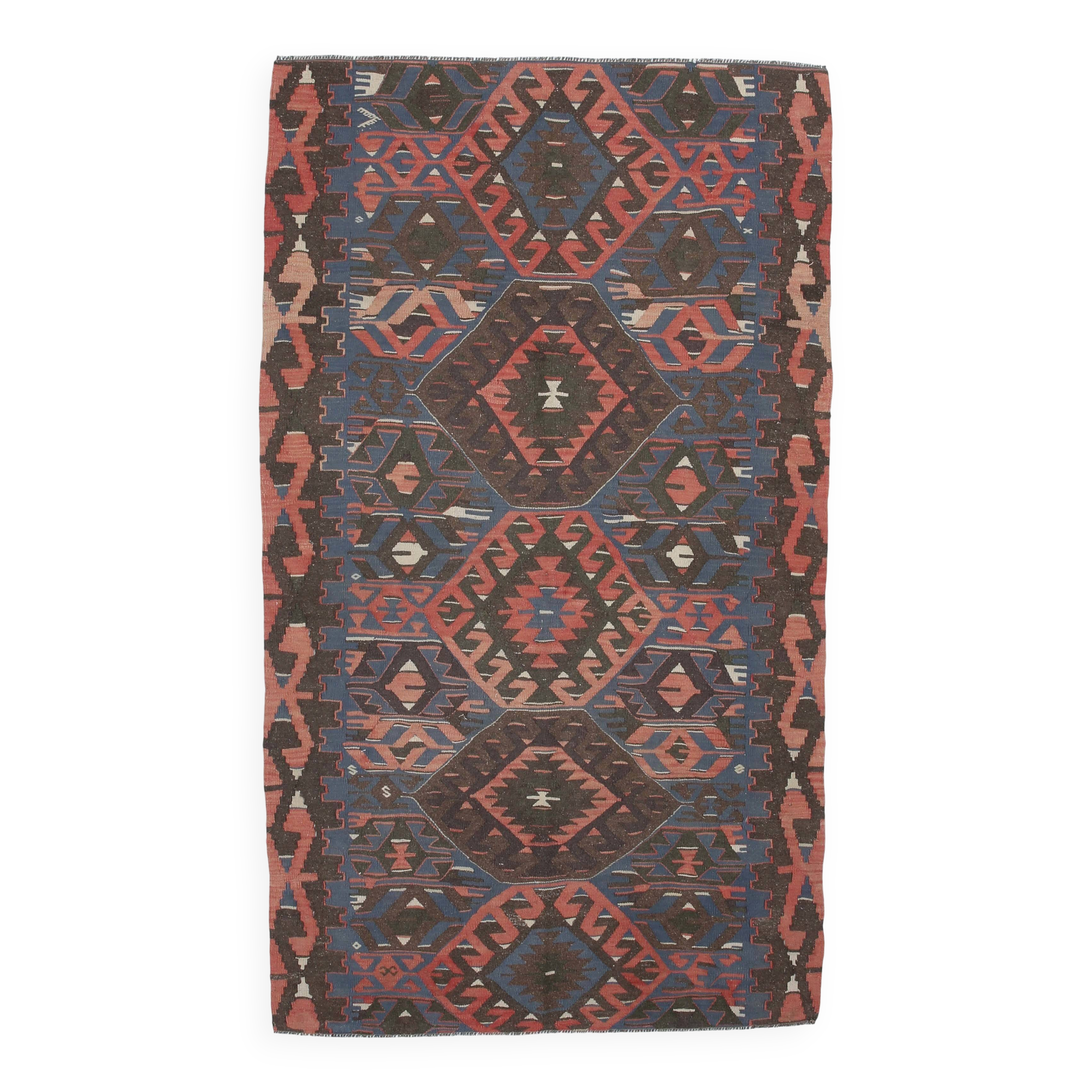 Blue & Brown Vintage Kilim Rug 158x275Cm SK 35367