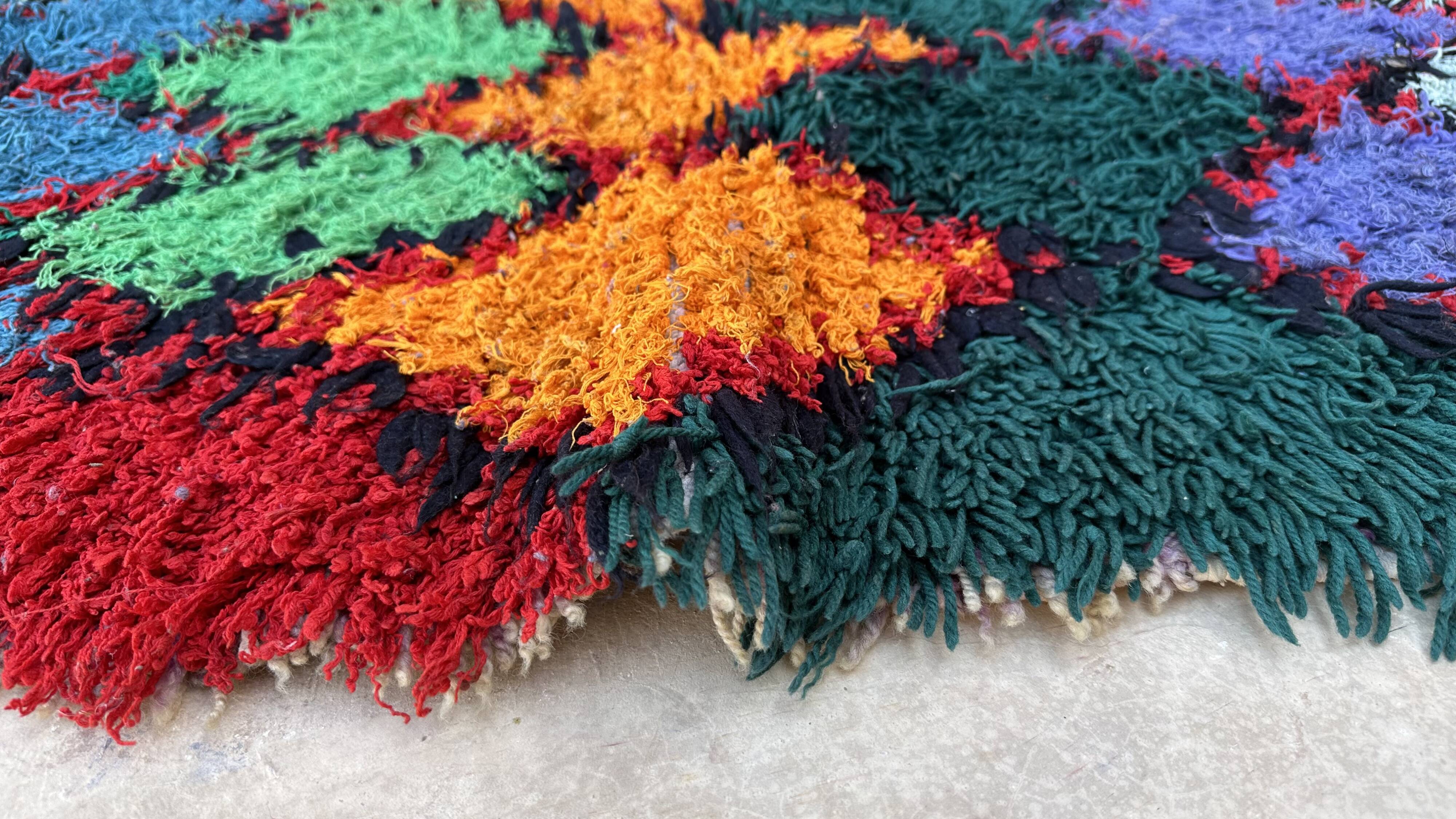 Moroccan carpet azilal colorful - 78 x 180 cm