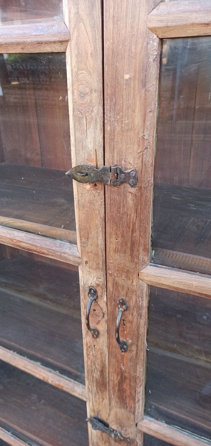 Old wooden glass cabinet