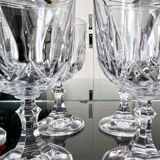 Verres vintage en cristal taillé - verres à eau ou vin - service - verres à pied