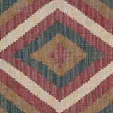 Vintage handmade afghan kilim, flat-woven brown wool geometric rug- 97x198cm