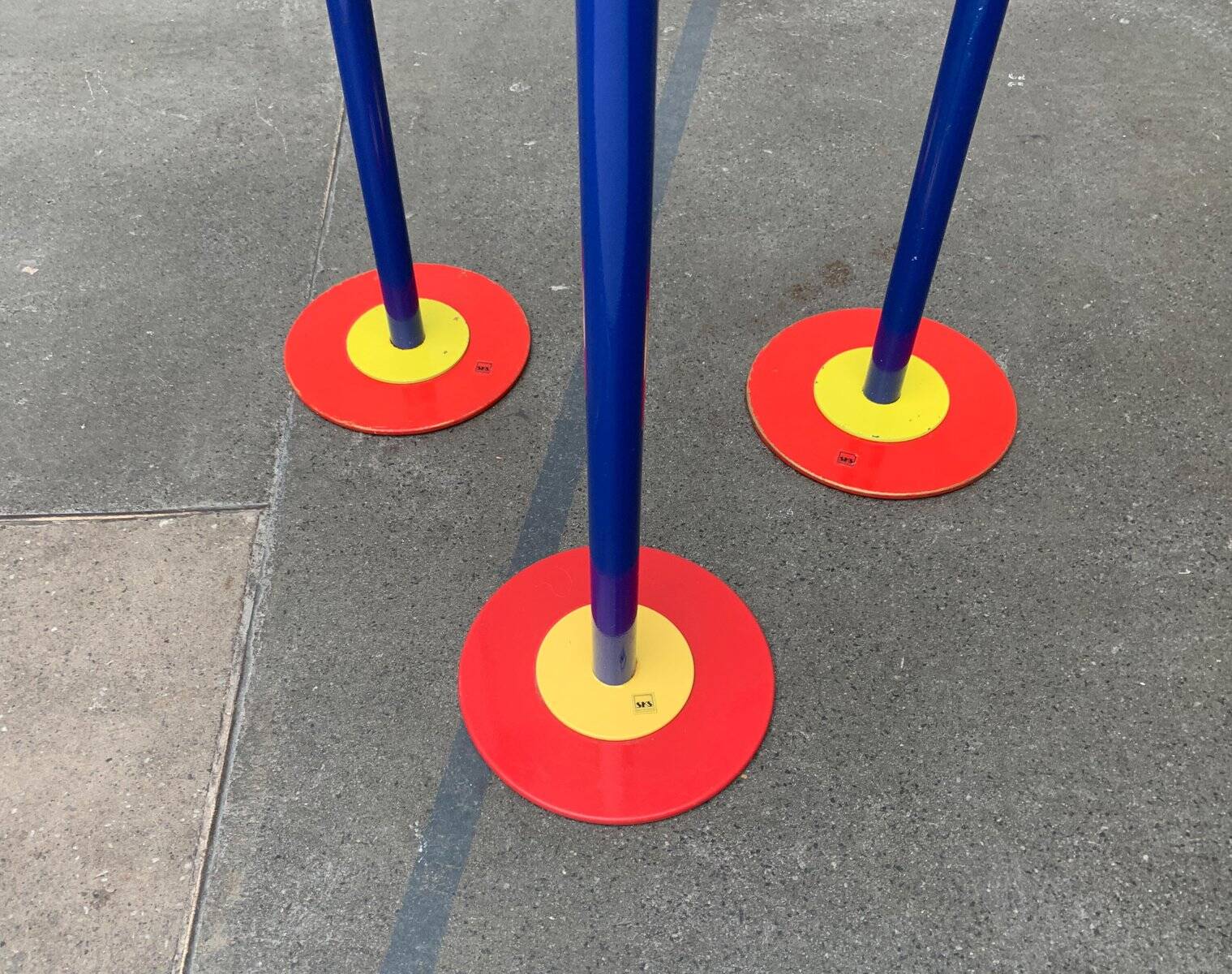 Postmodern German candlesticks by SKS, West Germany, set of 3.