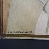 Still life with Pisces, lemon and knife by Louis Chavannes - Watercolor dated 1945