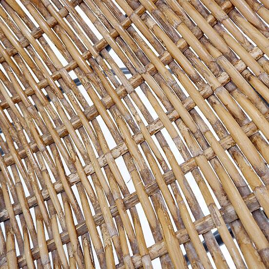 John Risley Style High-back Lounge Chair Solid Iron / Wicker Fran