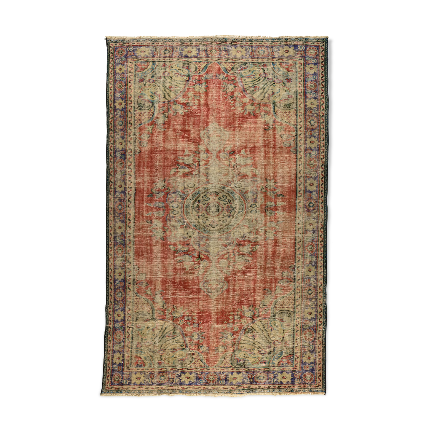 Anatolian handmade vintage rug 275 cm x 169 cm