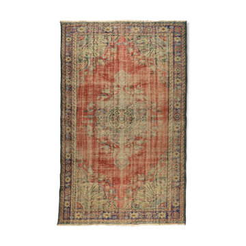 Anatolian handmade vintage rug 275 cm x 169 cm