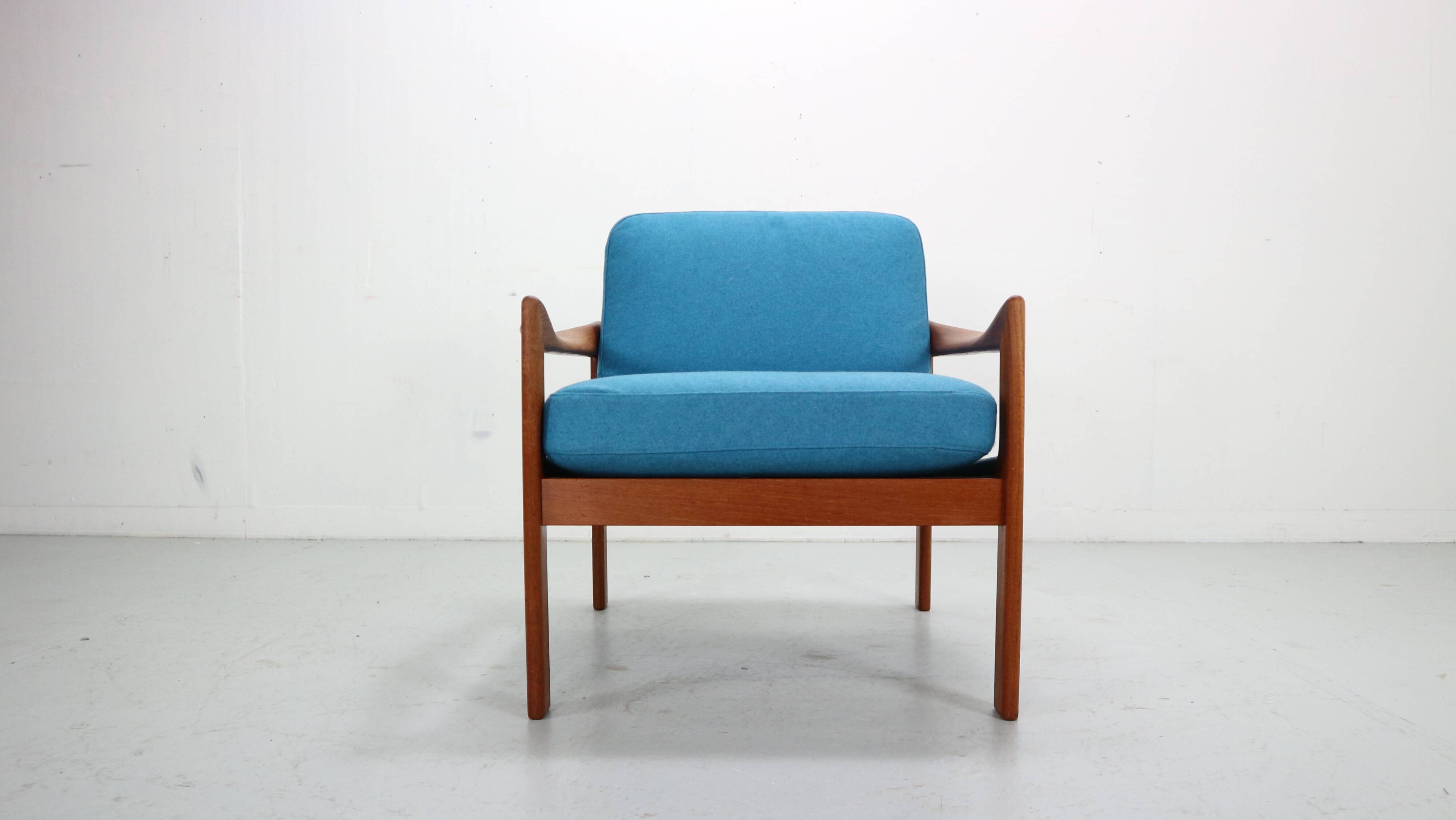 illum wikkelsø teak lounge armchair for niels eilersen, 1960 denmark