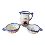 Ear bowls and pitcher