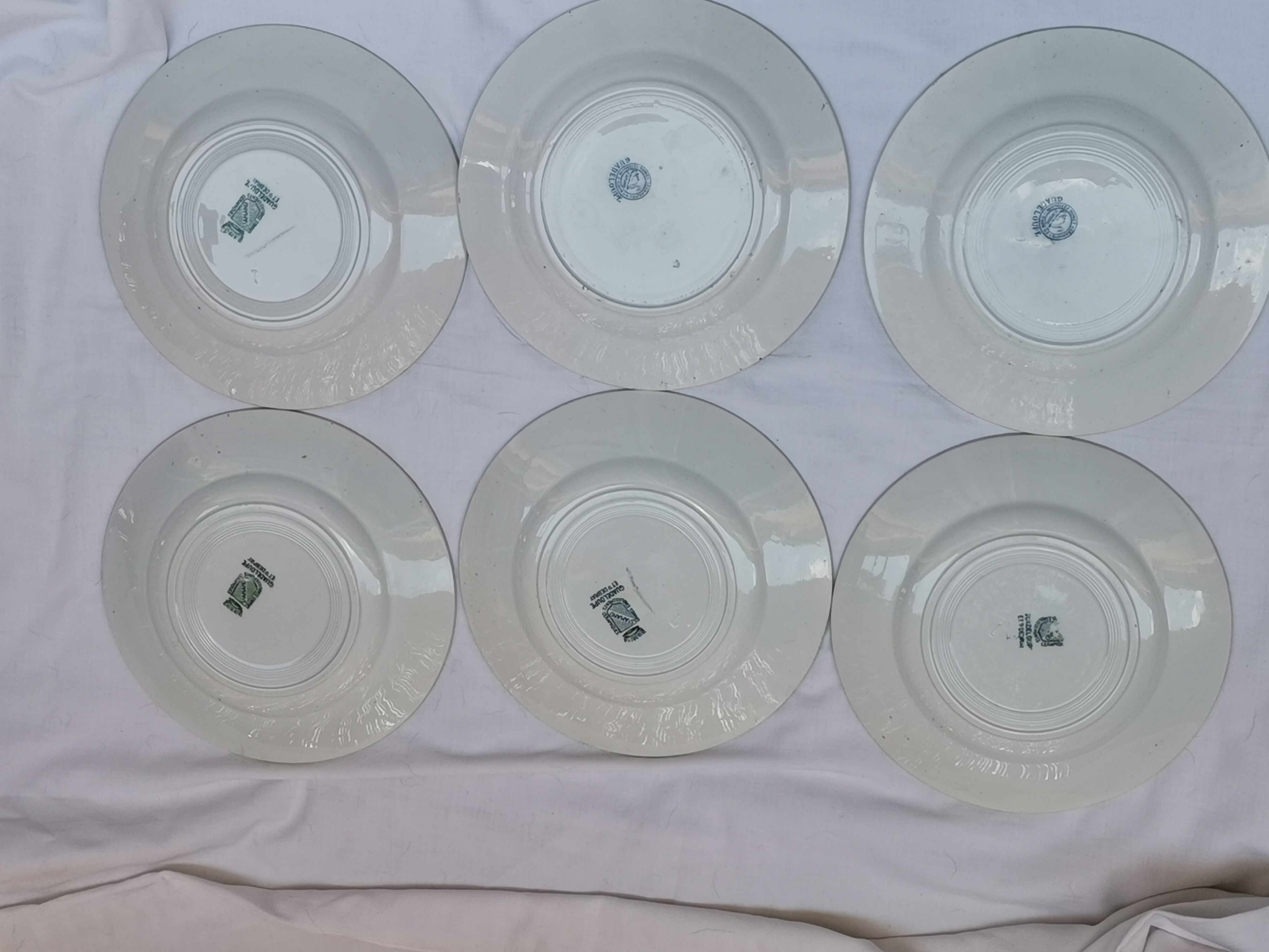 Set of 6 flat plates in iron earth Guadeloupe Saint Amand