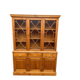 Large English display cabinet in solid wood, 20th century, 155cm