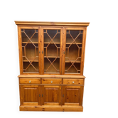 Large English display cabinet in solid wood, 20th century, 155cm