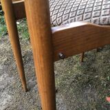 Wooden and velvet chairs 60s