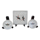 Dessous de plat et 2 dessous de bouteille Longwy modèle Chypre