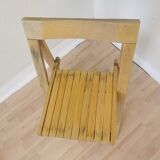 Vintage Aldo Jacober Folding Wooden Chair: Mid-Century Trieste Stool
