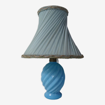 Lampe Chatard opaline bleue