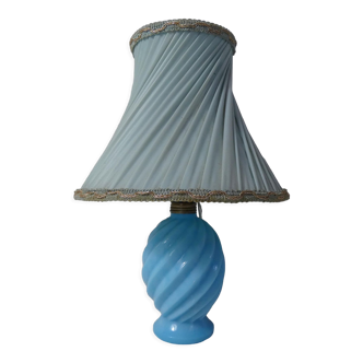 Lampe Chatard opaline bleue