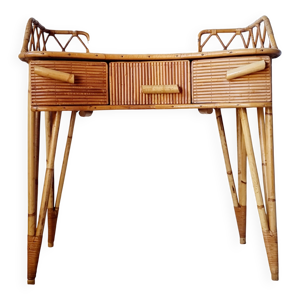Coiffeuse en rotin et - bambou