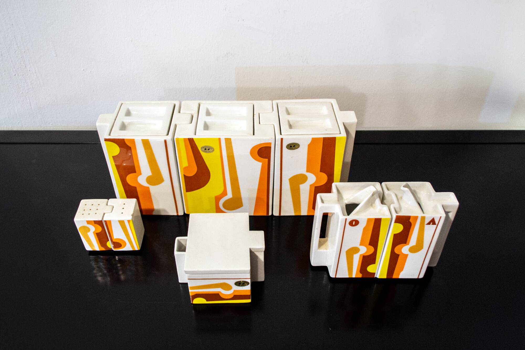 Ceramiche Collezione Cubicon di Peter Chinni per Arte Ceramica Romana 70's