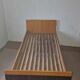 Double bed Mid-Century in brown and black wood, 1960s, Czech production.