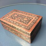 Old box in chiseled and carved brass