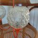 Suspension with 3 orange arms, mid-century, 1960s.