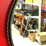 Mirror medallion suspended by a braid forged unique craft 64cm