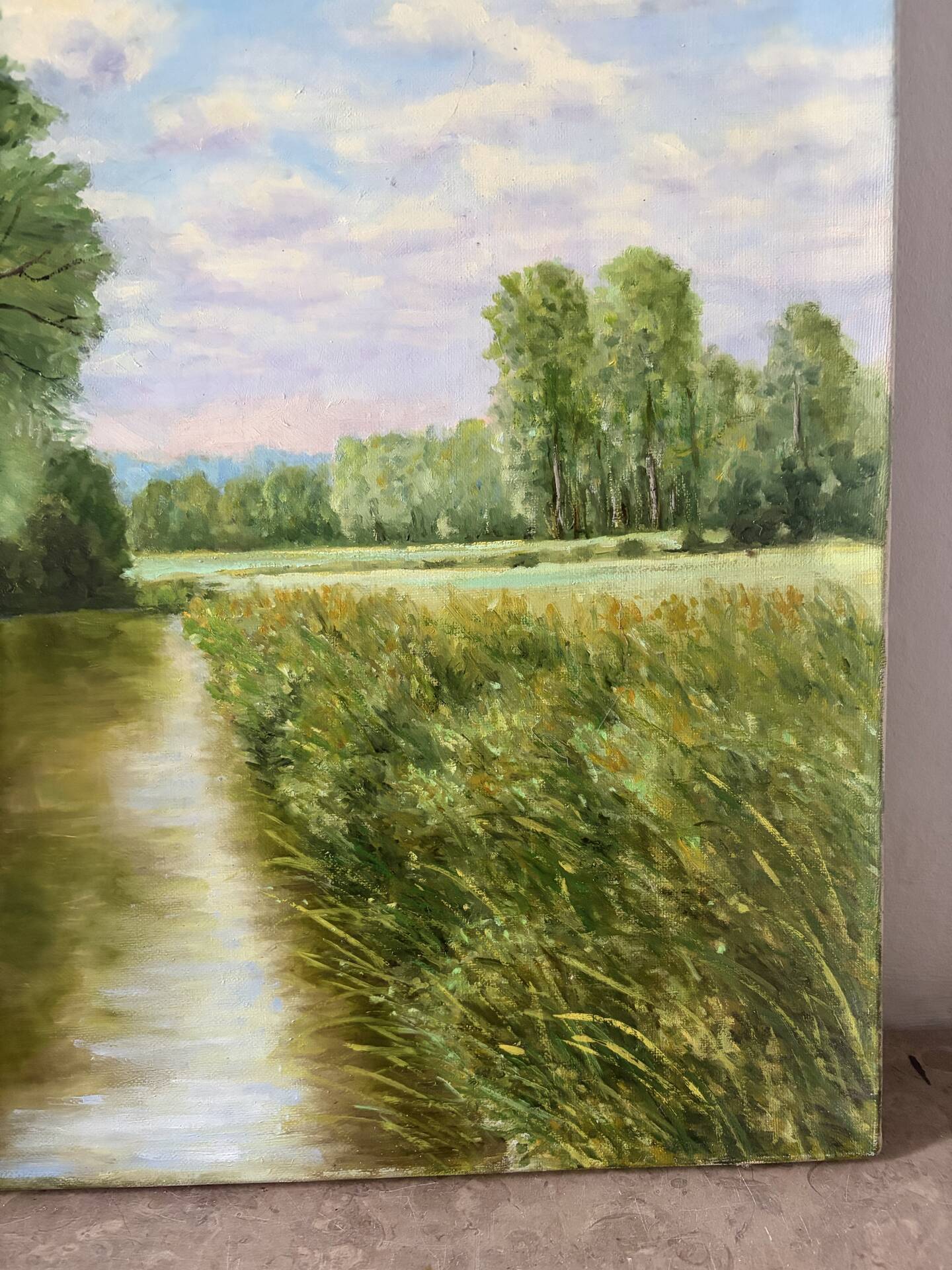 Summer landscape, oil on canvas signed André Lagarde 2005