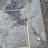 Coffee table from the 60s top glass base metal gilded